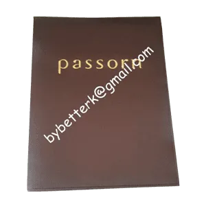 ปกพาสปอร์ตหนังปั๊มฟอยล์ทอง